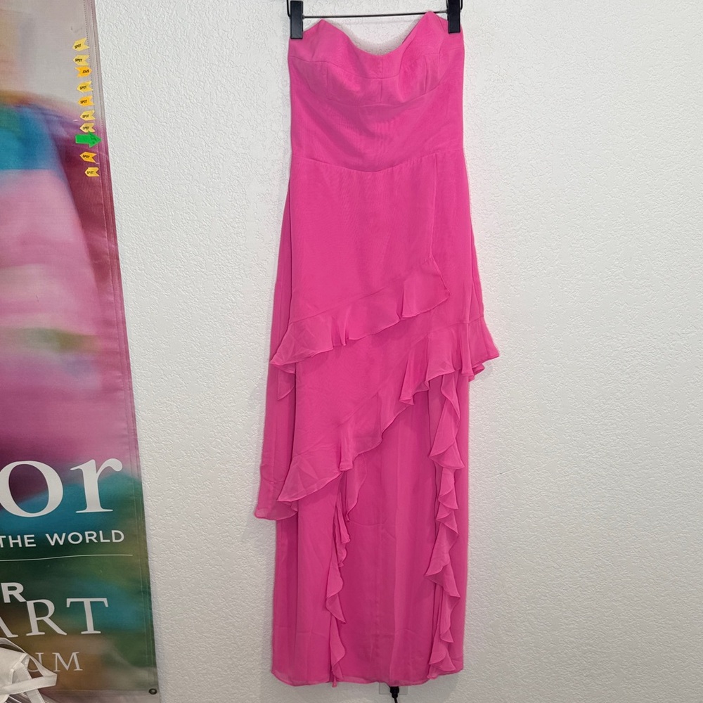 NWT Amanda Uprichard Magnolia Silk Maxi Dress in Aster Medium Revolve - Picture 2 of 14